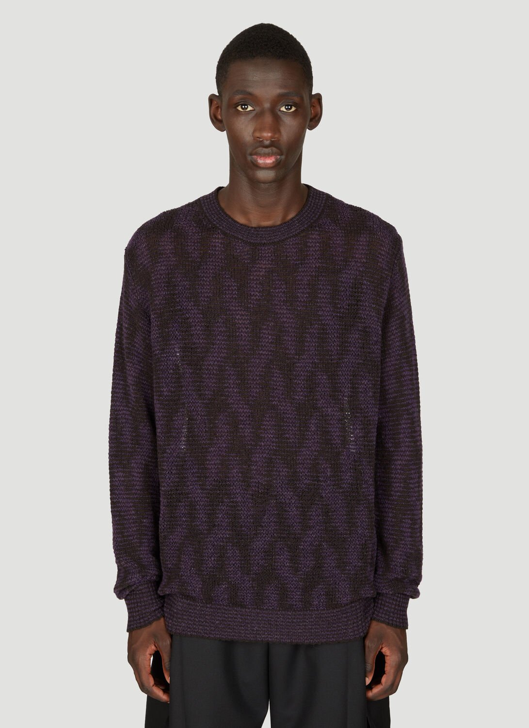 Shop Dries Van Noten Jacquard Knit Sweater In Purple