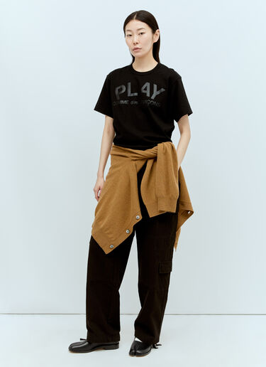 Comme Des Garçons PLAY ロゴプリントTシャツ ブラック cpl0356006