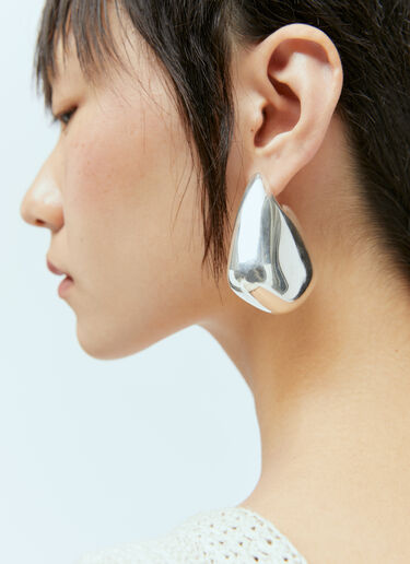Bottega Veneta Large Fin Earrings Silver bov0256042