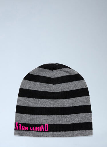 b.Eautiful Striped Knit Beanie Grey bea0164023