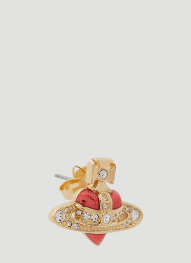 Vivienne Westwood New Diamante Heart Earrings Red vvw0254058