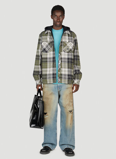 Check Motif Hooded Jacket Acne Studios Check Motif Hooded Jacket Dark Green acn0153061