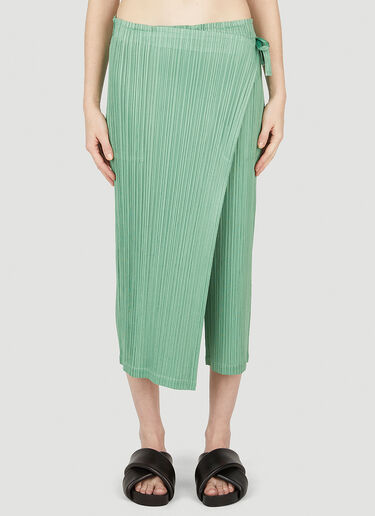 Pleats Please Issey Miyake Pleated Wrap Pants Green plp0252008