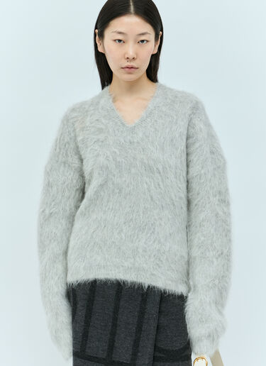 TOTEME Petite Alpaca-Blend Knit Sweater Grey tot0255031