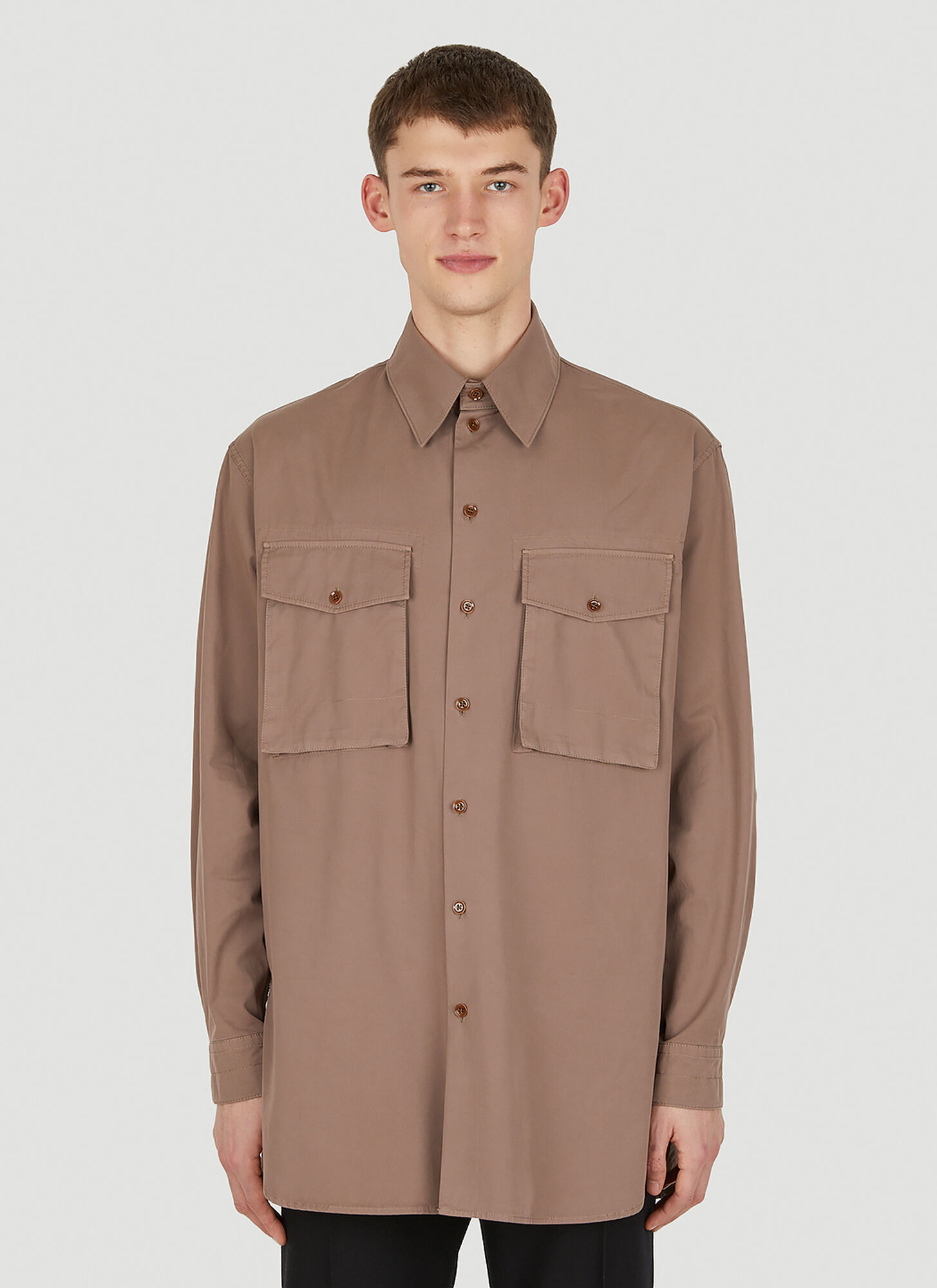 LEMAIRE LEMAIRE MILITARY SHIRT MALE BROWNMALE