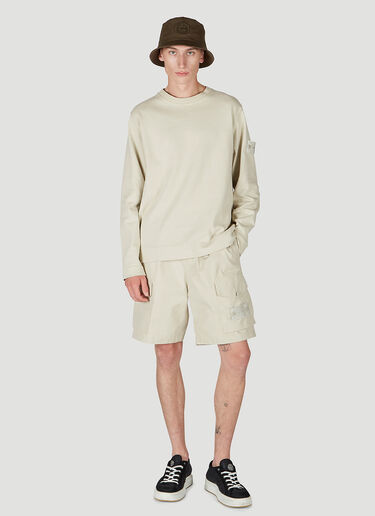 Ghost Logo Patch Sweatshirt Stone Island Ghost Logo Patch Sweatshirt Beige sto0152003