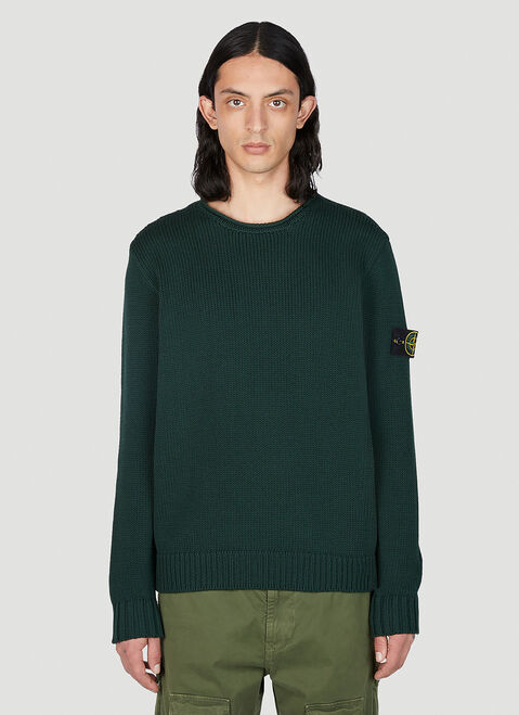Stone Island Compass Patch Sweater Green sto0152049
