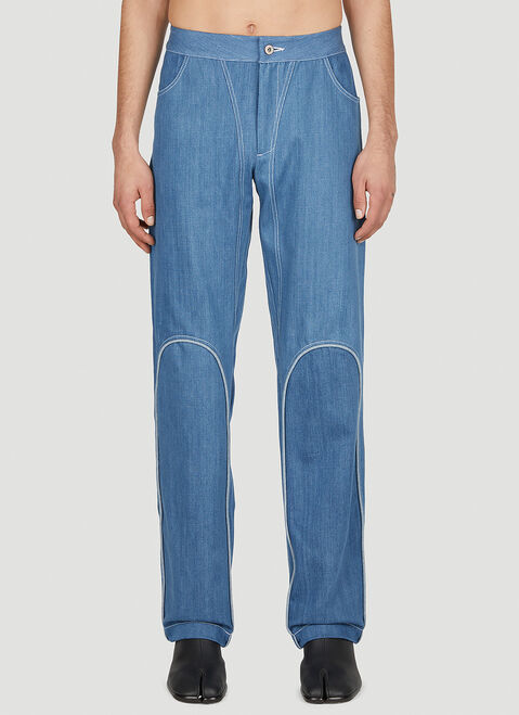 DRx x STEFAN MEIER x LN-CC Contrast Piping Jeans Green drs0350009