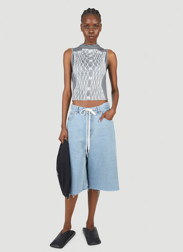 MM6 Maison Margiela Fishnet Print Top Grey mmm0251023
