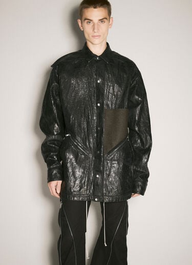 Rick Owens Distressed Denim Jacket Black ric0158002