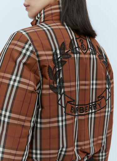 Burberry Check Down Puffer Jacket Brown bur0253100