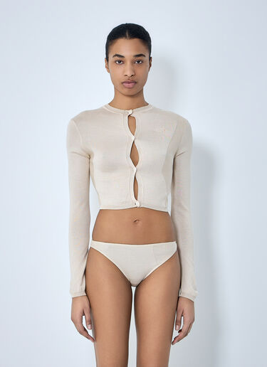 SKIN SERIES Long Sleeve Knit Cardigan Beige sks0264004