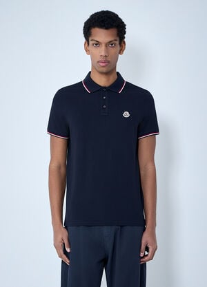 Moncler Logo Patch Polo Shirt Navy mon0163034