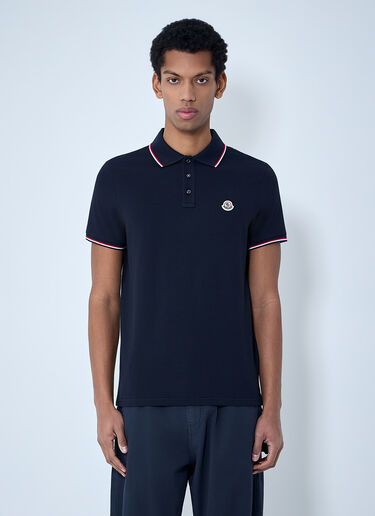 Moncler Logo Patch Polo Shirt Navy mon0163034