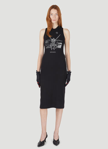 Marine Serre Card Print Racerback Dress Black mrs0248008