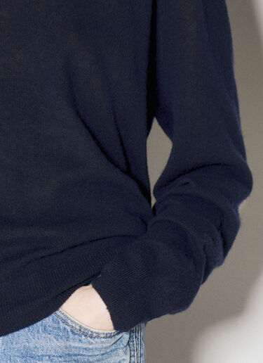 Saint Laurent 羊绒桑蚕丝 V 领针织衫 蓝色 sla0255018