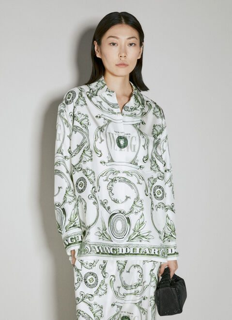 Reward If Found Money Print Silk Shirt White rif0254010