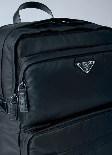 Prada Re-Nylon & Saffiano 가죽 백팩 블랙 pra0159013