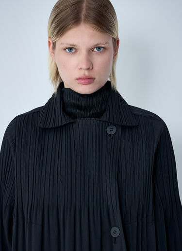 Pleats Please Issey Miyake Pleated Smooth Coat Black plp0260014