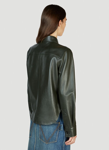Classic Leather Shirt Bottega Veneta Classic Leather Shirt Dark Green bov0251114