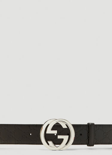 GG Monogram Leather Belt Gucci GG Monogram Leather Belt Black guc0141051
