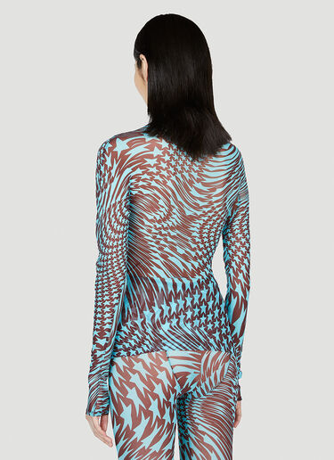 Mugler Star Print Top Blue mug0252032