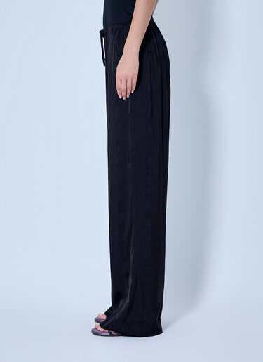 LN-CC® - Dries Van Noten: Puvis Wide-Leg Satin Pants - Black Dries Van Noten Puvis Wide-Leg Satin Pants Black dvn0265007
