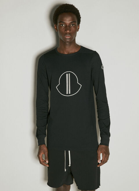 Moncler x Rick Owens Logo Applique Long Sleeve T-Shirt Black mcs0355006