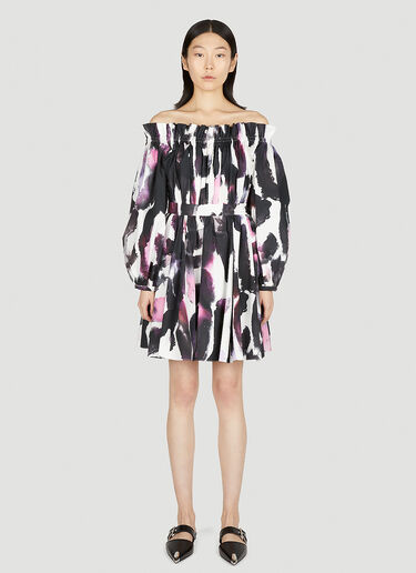 Alexander McQueen Painted Pleated Dress Black amq0251052