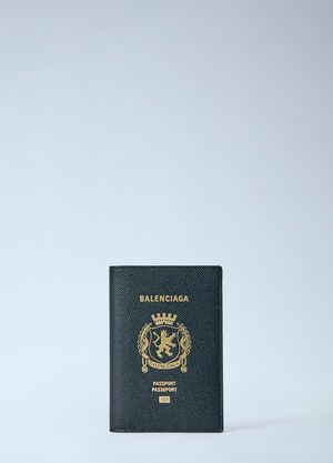 Balenciaga 凹纹徽标护照夹  黑色 bal0156018