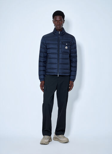 LN-CC® - Moncler: Verith Hooded Short Down Jacket - Blue Moncler Verith Hooded Short Down Jacket Blue mon0165065