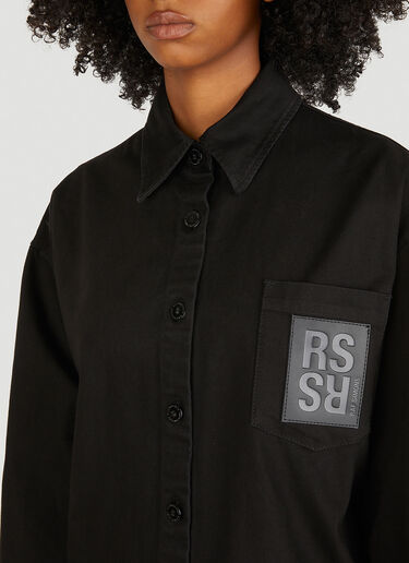 Raf Simons Logo Patch Denim Shirt Black raf0250029