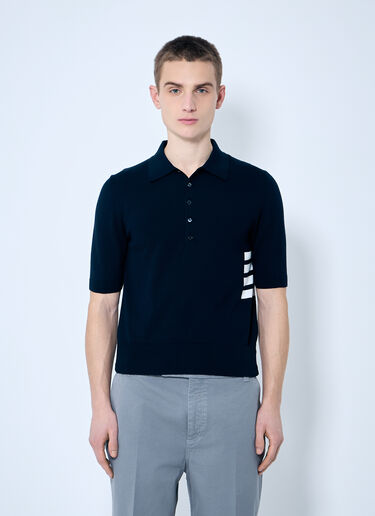 Thom Browne Knit Rugby Jersey Short Sleeve Top Navy thb0159006