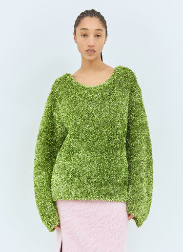 Dries Van Noten Metallized Sweater Green dvn0258024