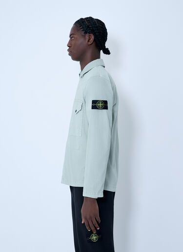 Stone Island Logo Patch Overshirt Green sto0164002