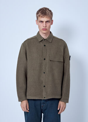 Stone Island Wool Shirt Jacket Brown sto0165099