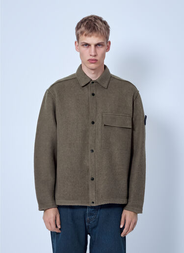 LN-CC® - Stone Island: Wool Shirt Jacket - Brown Stone Island Wool Shirt Jacket Brown sto0165099
