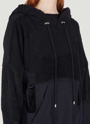 DRx FARMAxY FOR LN-CC Upcycled Crochet Hooded Sweatshirt Black drx0347011
