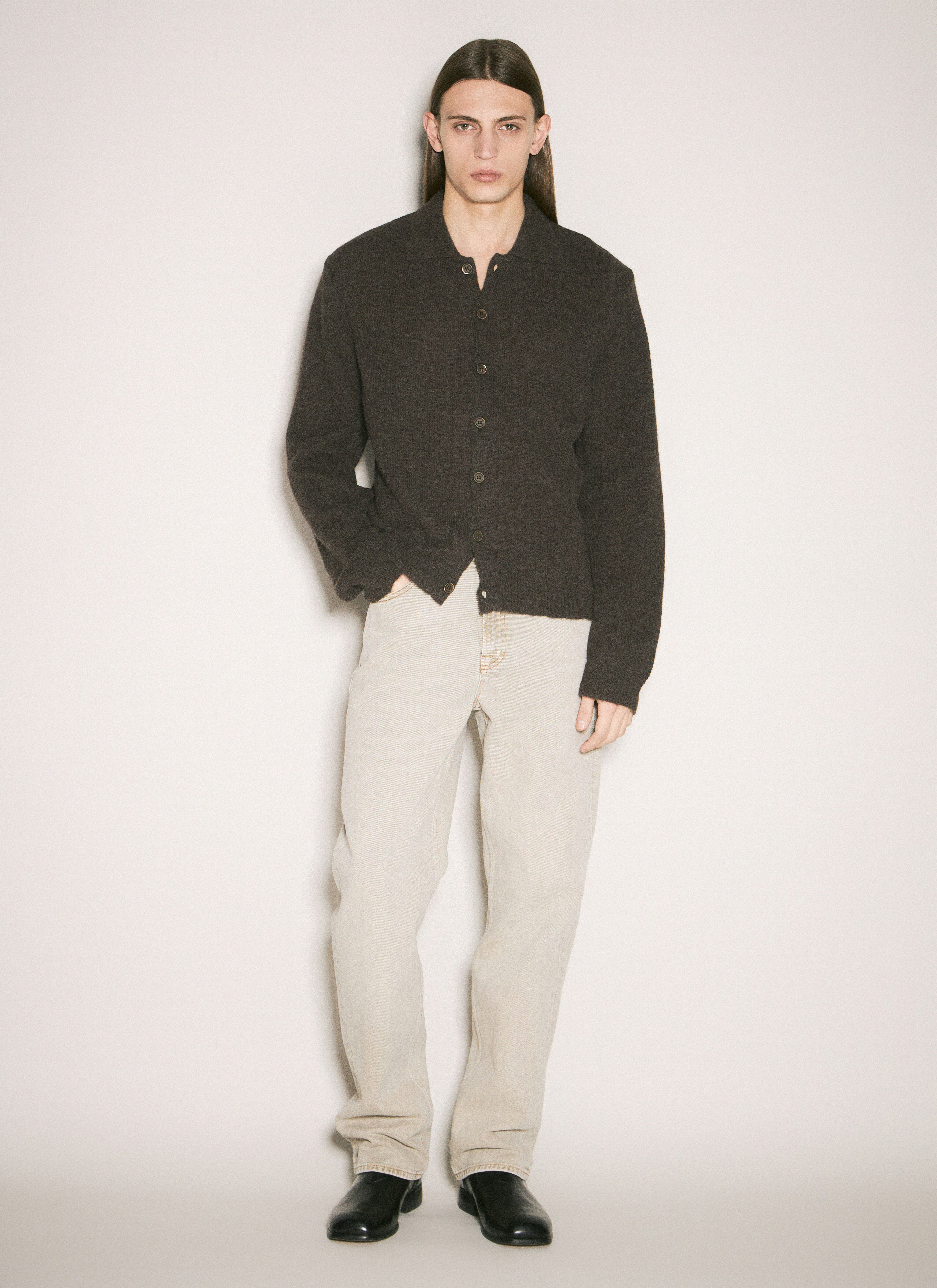 Our Legacy Men's' Evening Polo Cardigan in Brown | LN-CC®