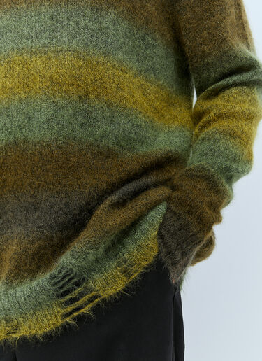 Song for the Mute Distressed Oversized Mohair Sweater Green sfm0154004