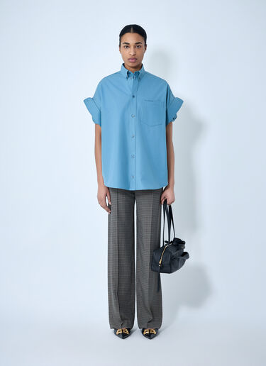 Balenciaga Tucked Sleeve Shirt Blue bal0263012