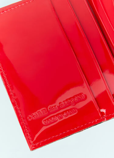 Comme des Garçons Wallet 리버스-헴 페이턴트 지갑 레드 cdw0356001