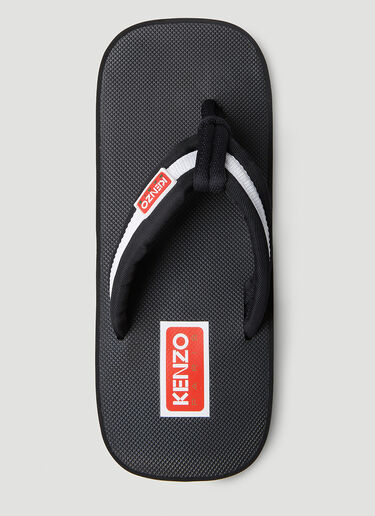 Kenzo Logo Patch Flip Flops Black knz0252049