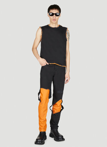 Raf Simons Destroyed Double Jeans Orange raf0351003