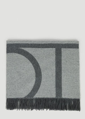 TOTEME Monogram Jacquard Scarf Grey tot0251015