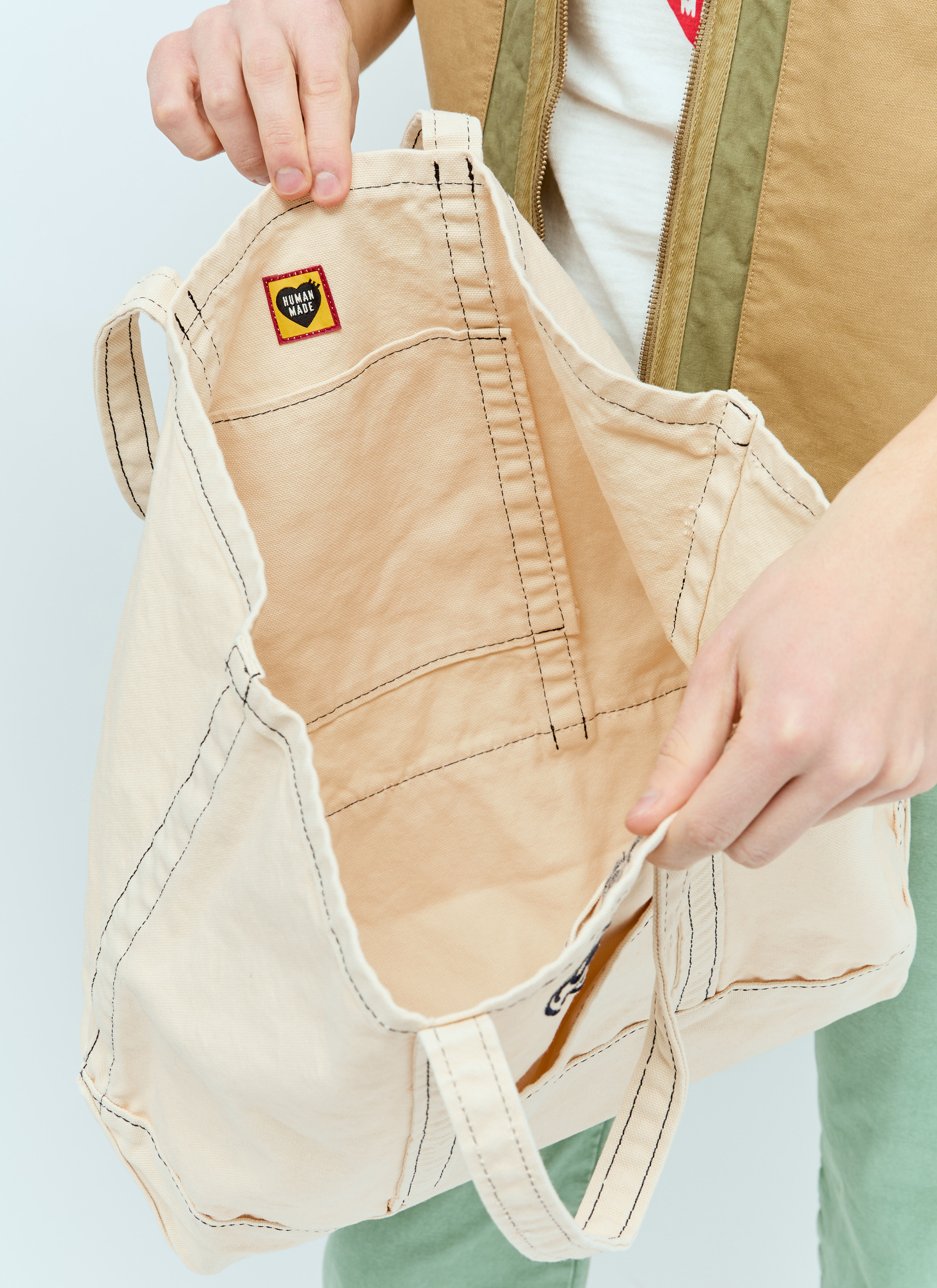 Human Made Men's' Garment Dyed Tote Bag in Cream | LN-CC®