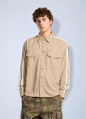 Palm Angels Logo 90' Track Jacket Shirt Beige pma0166284
