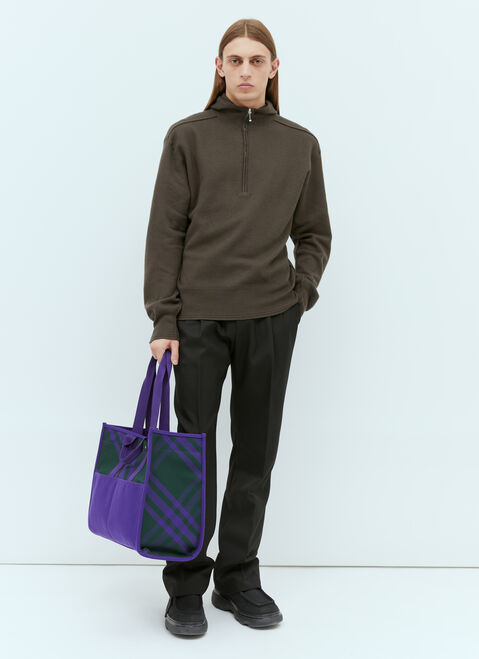 Maison Margiela 체크 쇼퍼 토트백 블랙 mla0150029