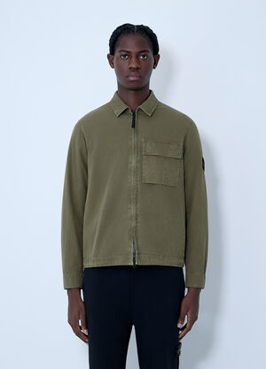 Stone Island Logo Patch Overshirt Green sto0164042