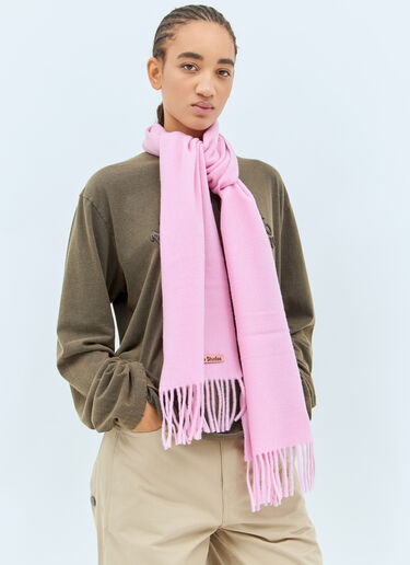 Acne Studios Skinny Fringe Wool Scarf Pink acn0257030
